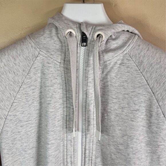Athleta Women's Triumph Hoodie Light Gray Full Zip Size Small Activewear Yoga - Picture 3 of 7
